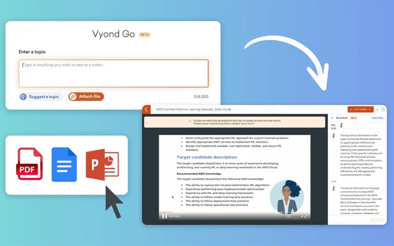 Script to Video - Vyond Go - Tạo Video AI